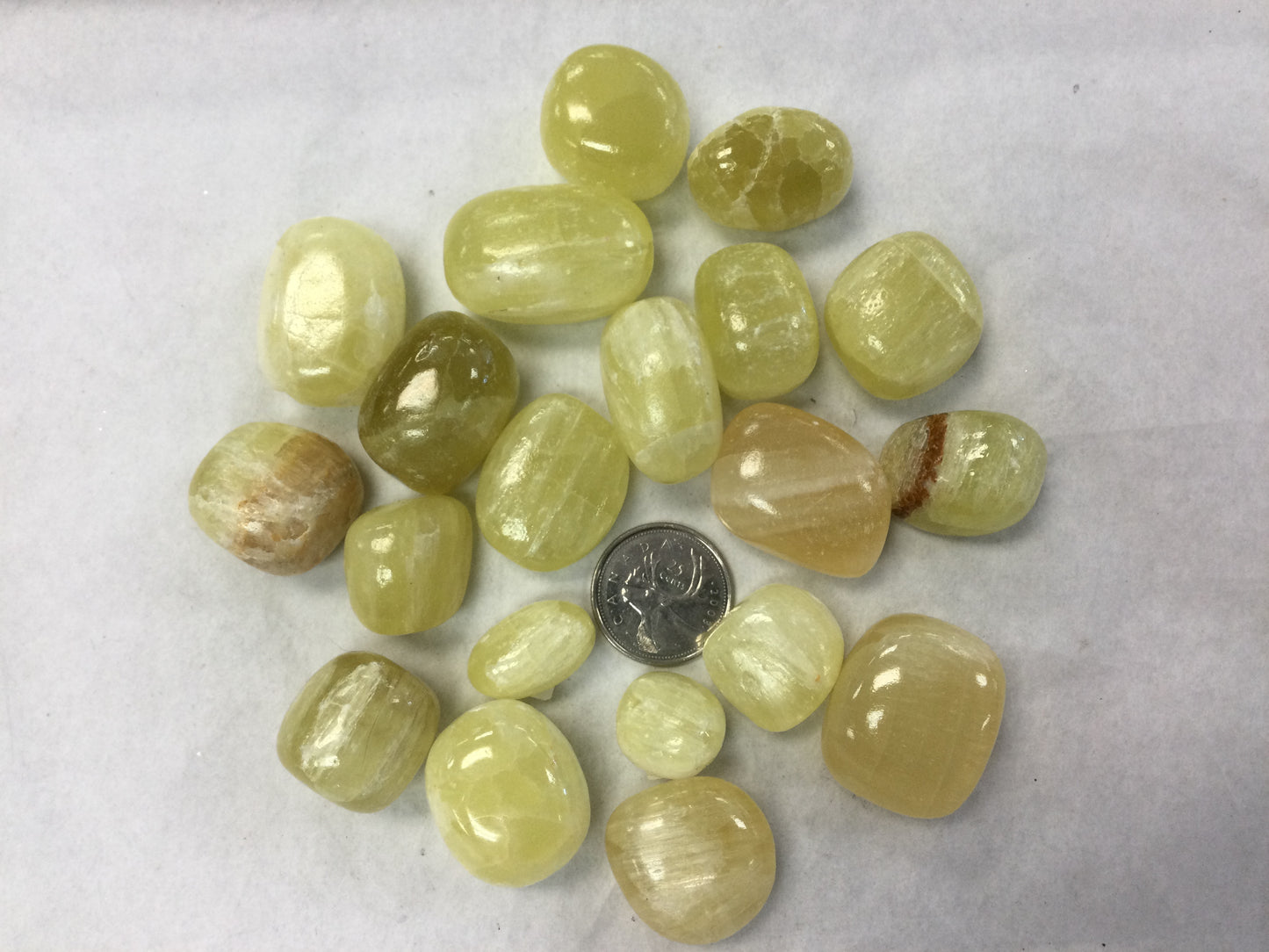 Pineapple Calcite, tumbled