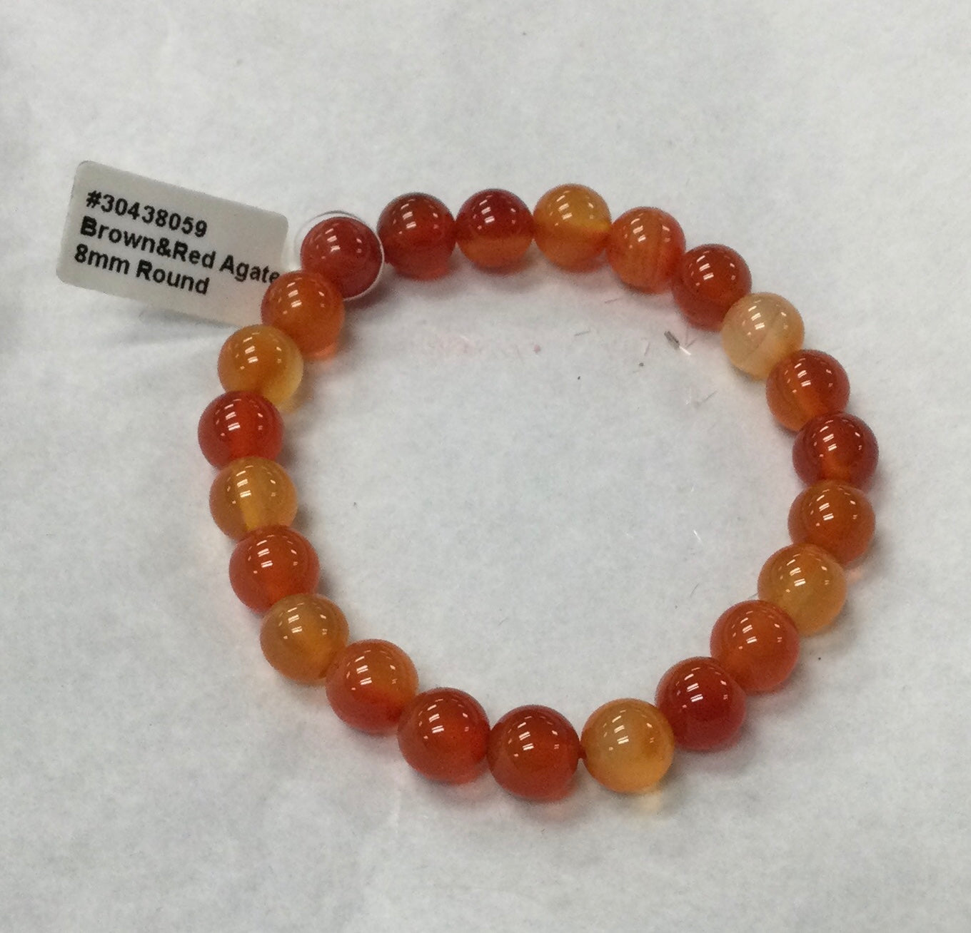 Carnelian\Red & Brown Agate Bracelet, 8mm