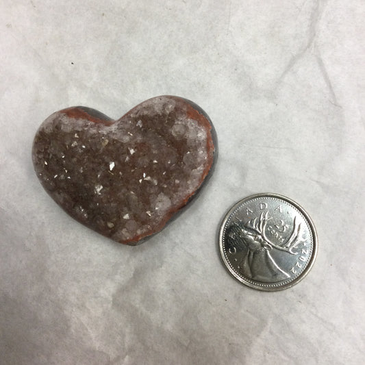 Small Druzzy Pink Amethyst Heart