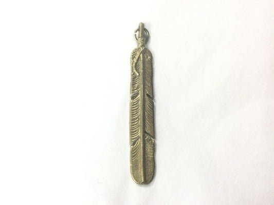 Brass Feather Charms LRG