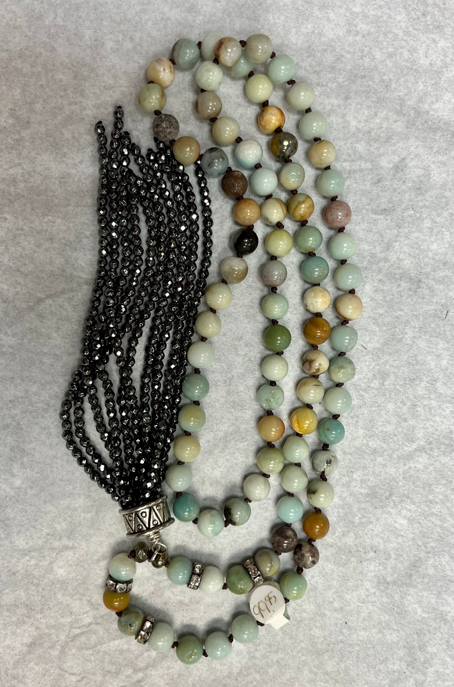 Amazonite Mala w/ Tassel and Rhinestones