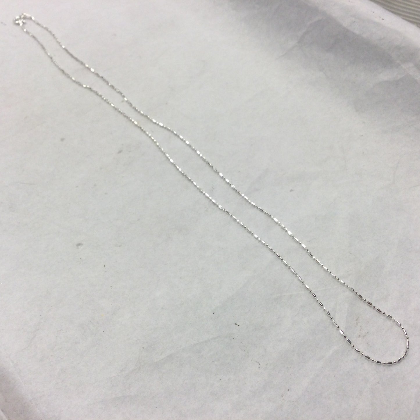 Silver Ball Cylinder Bead Chain 18”