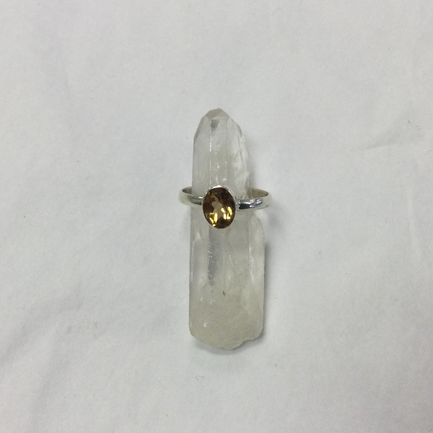 Simple Oval Gemstone Silver Ring - Various Stones