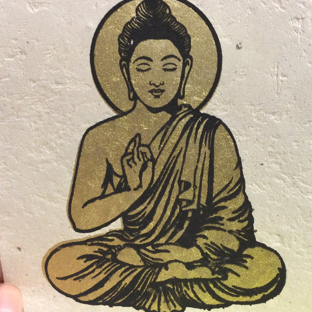 Gold Buddha on Artisan Paper Card