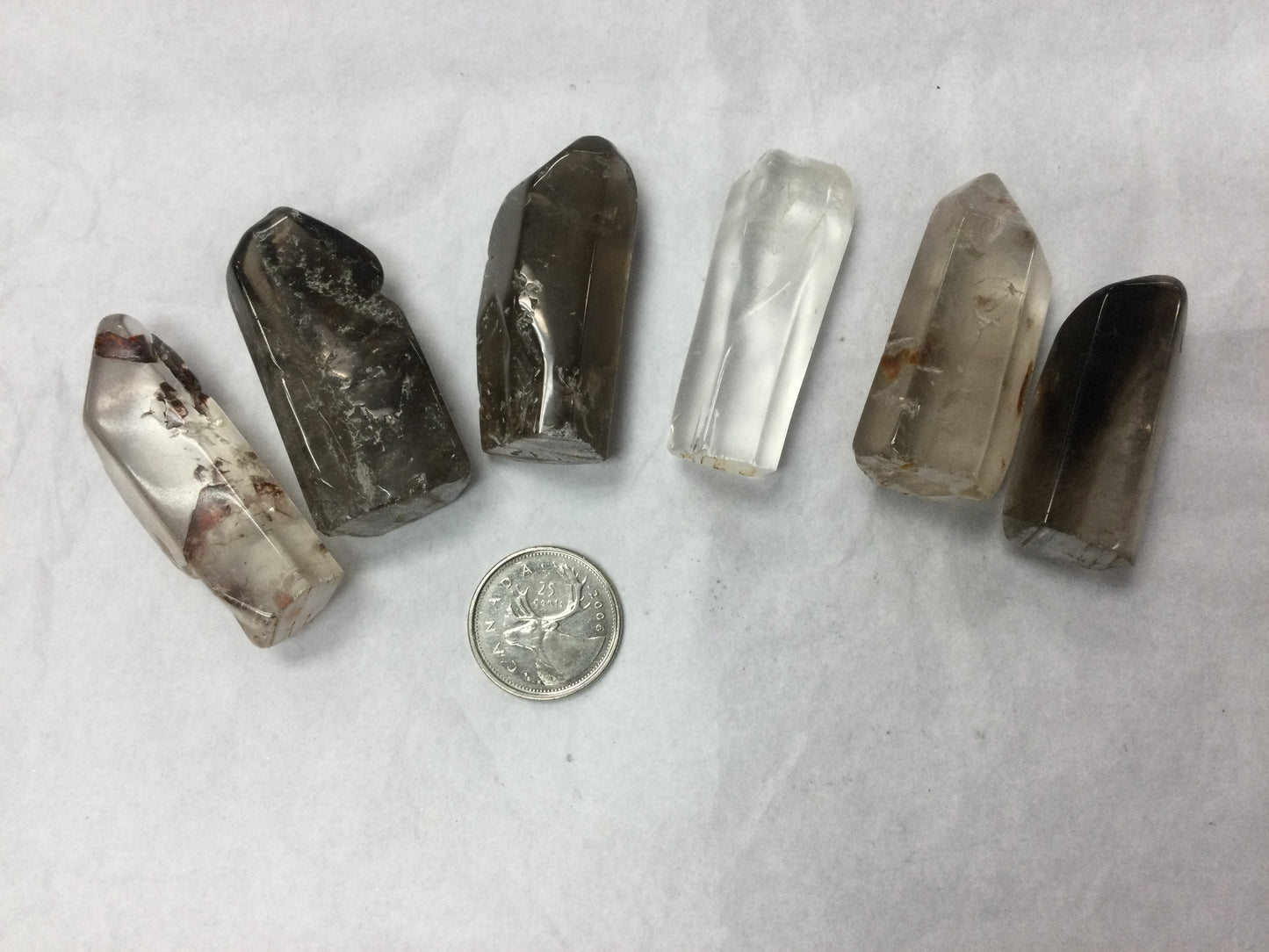 Amphibole in Smokey Quartz Point