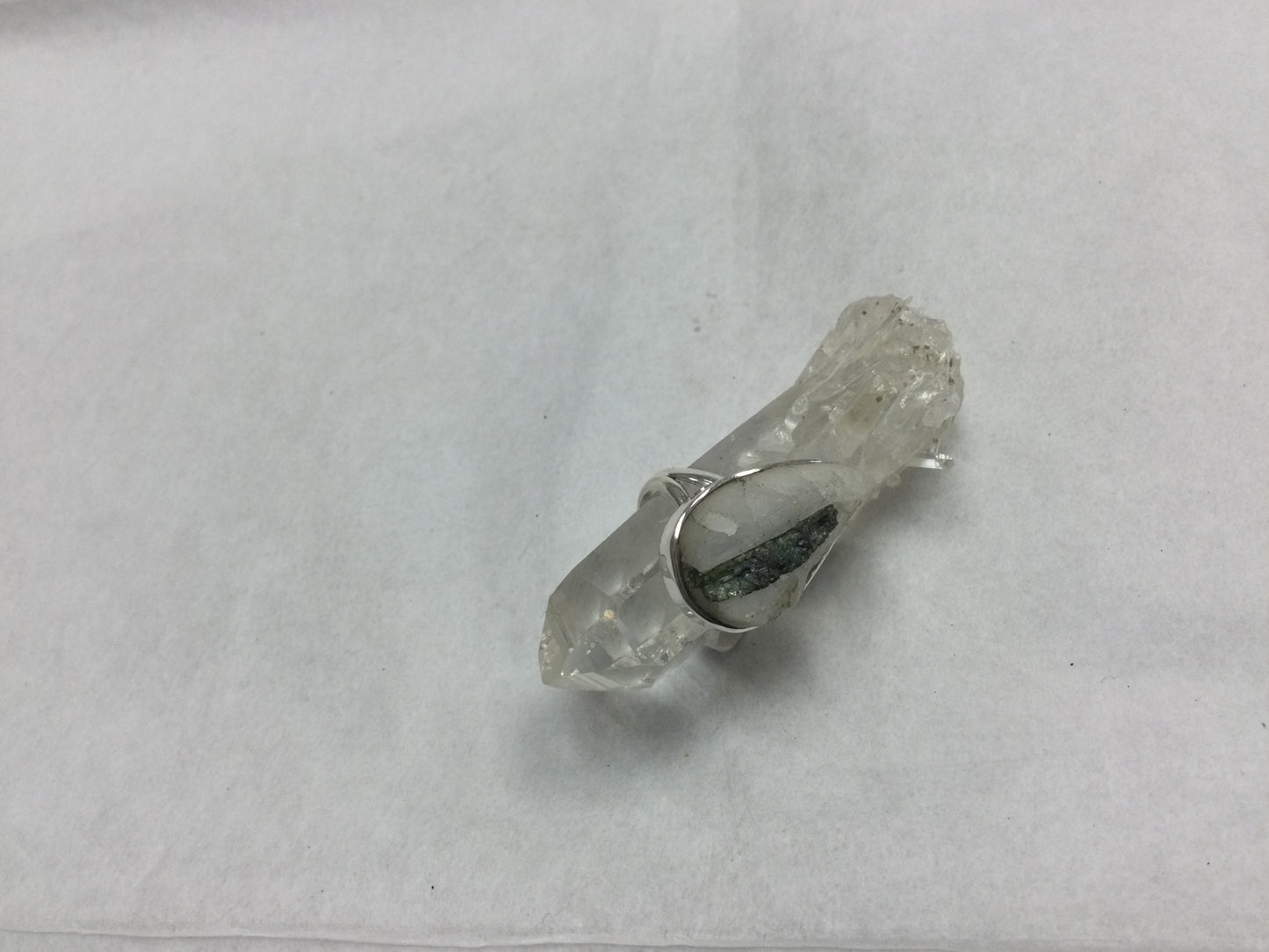 Tourmaline in Quartz ring size 7
