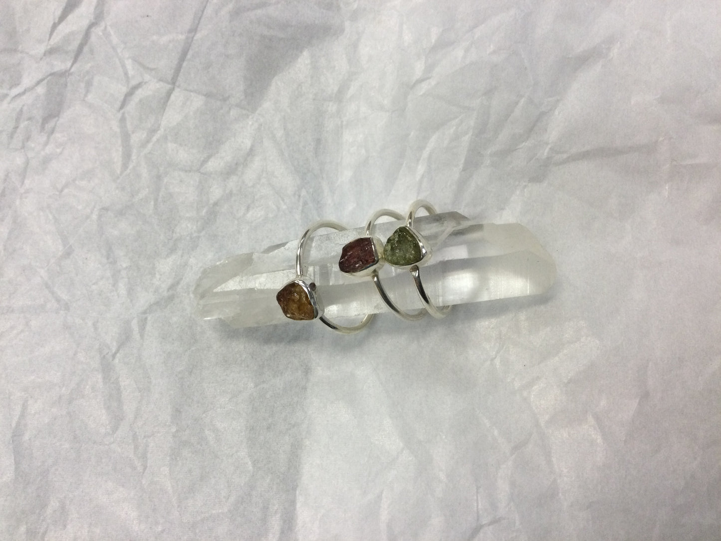 Silver Mixed Tourmaline Rings