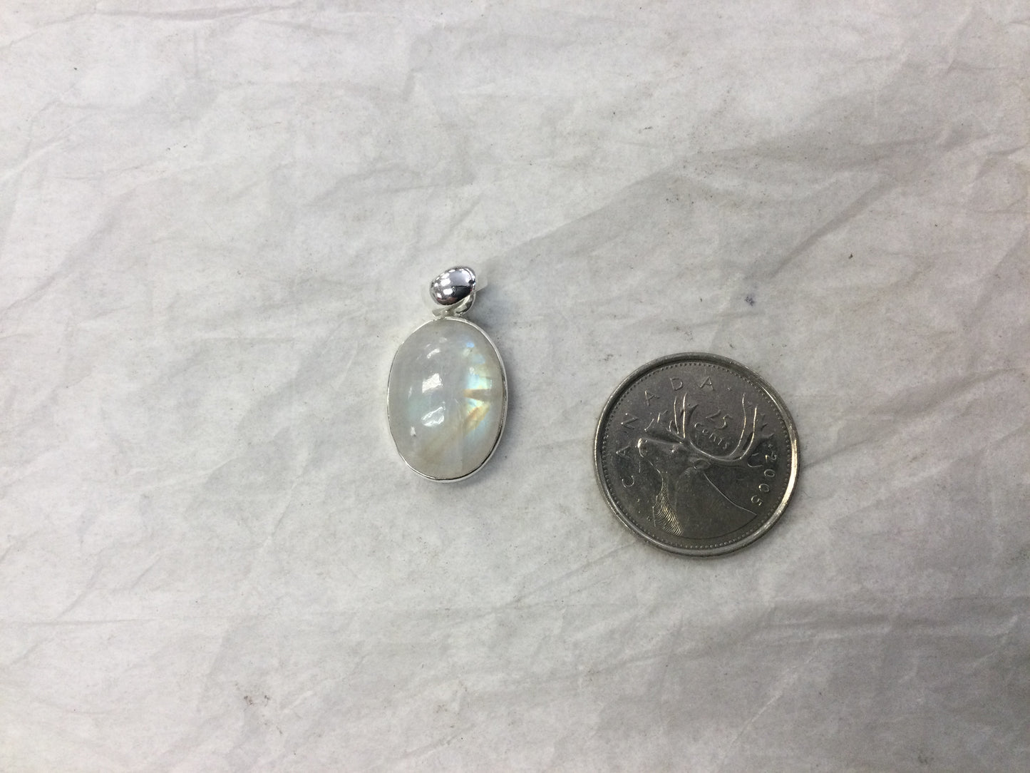 Rainbow Moonstone Oval Pendant