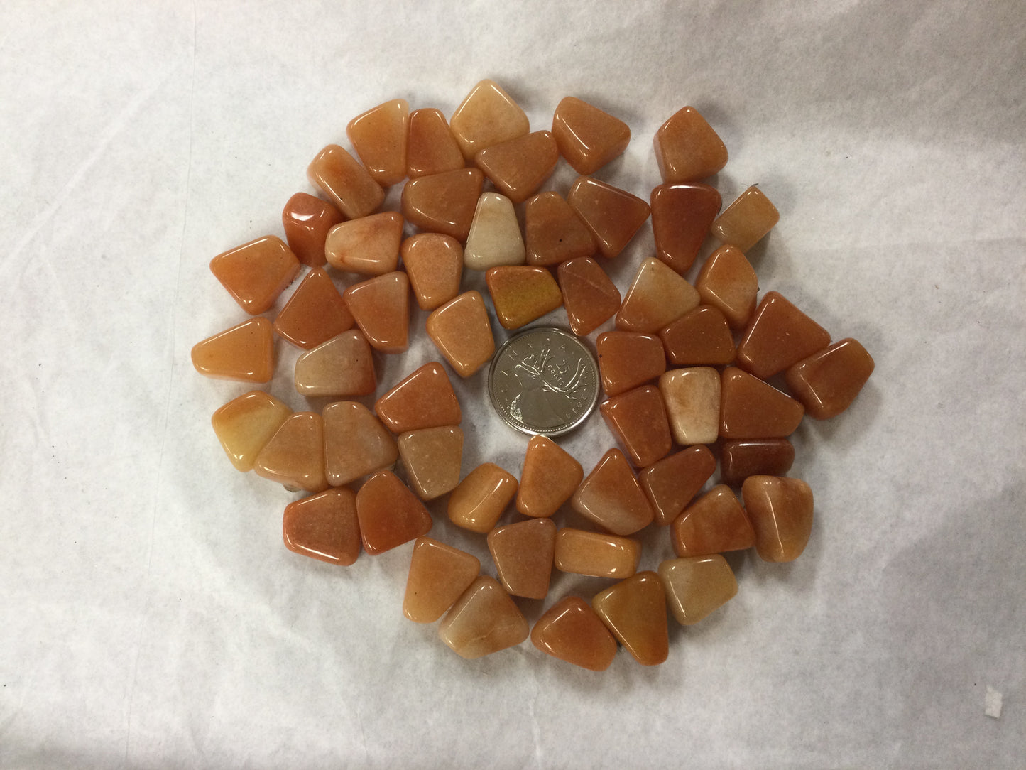 Red aventurine (orange colour), small tumbled