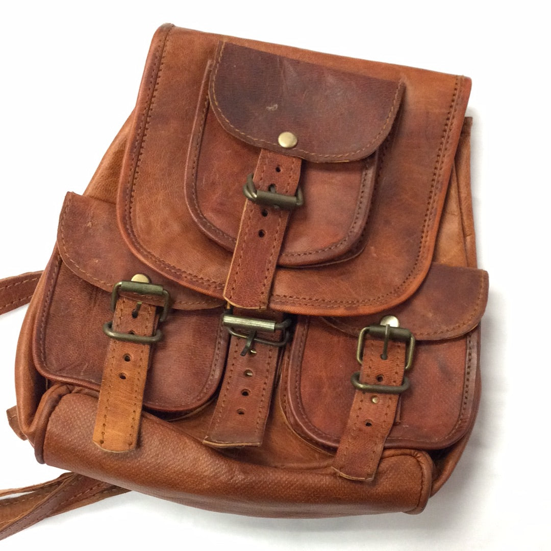 Vintage Leather Backpack 14"