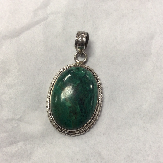 African Turquoise Pendant oval