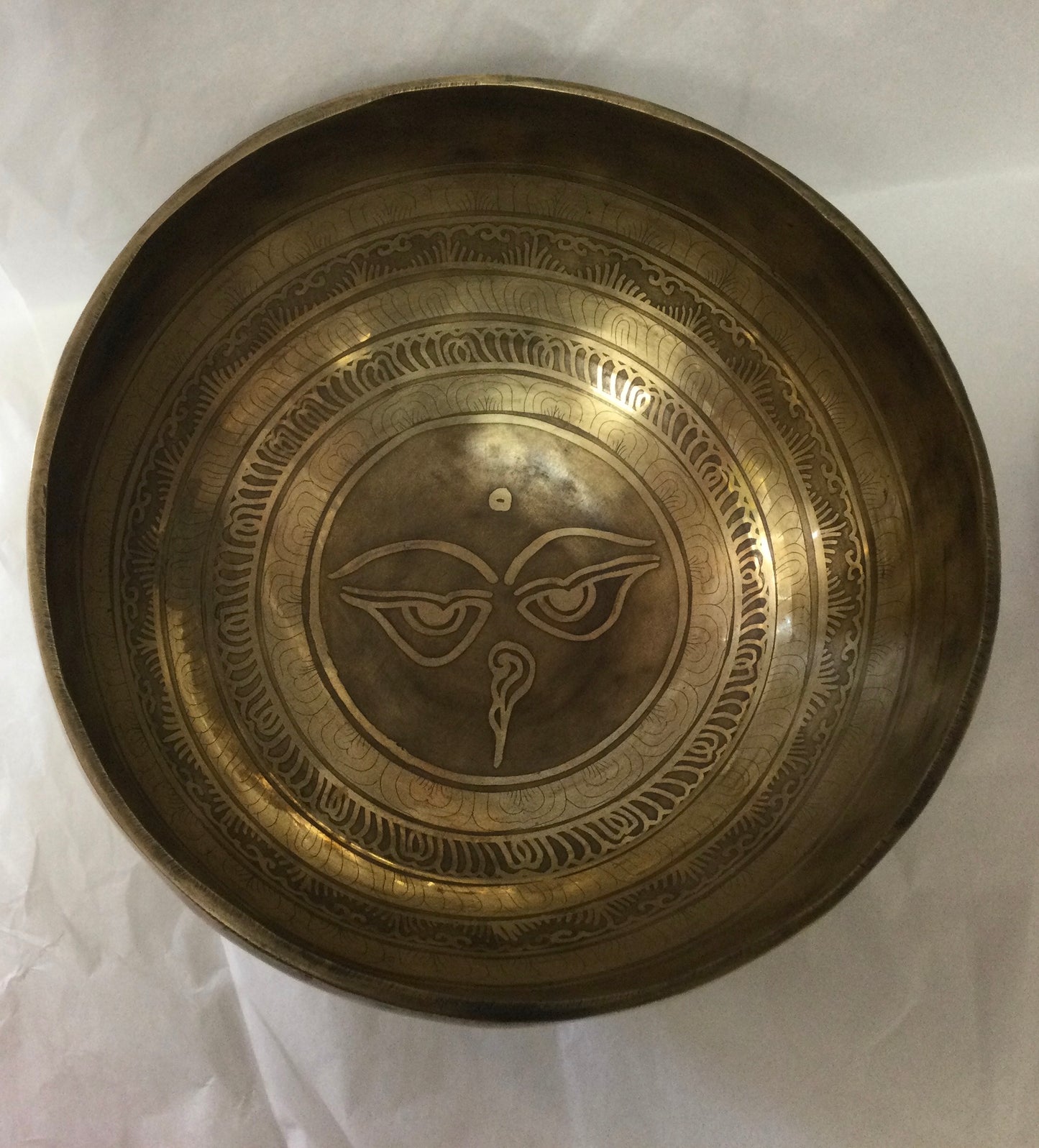 Singing Bowl, Etched, Buddha Eyes