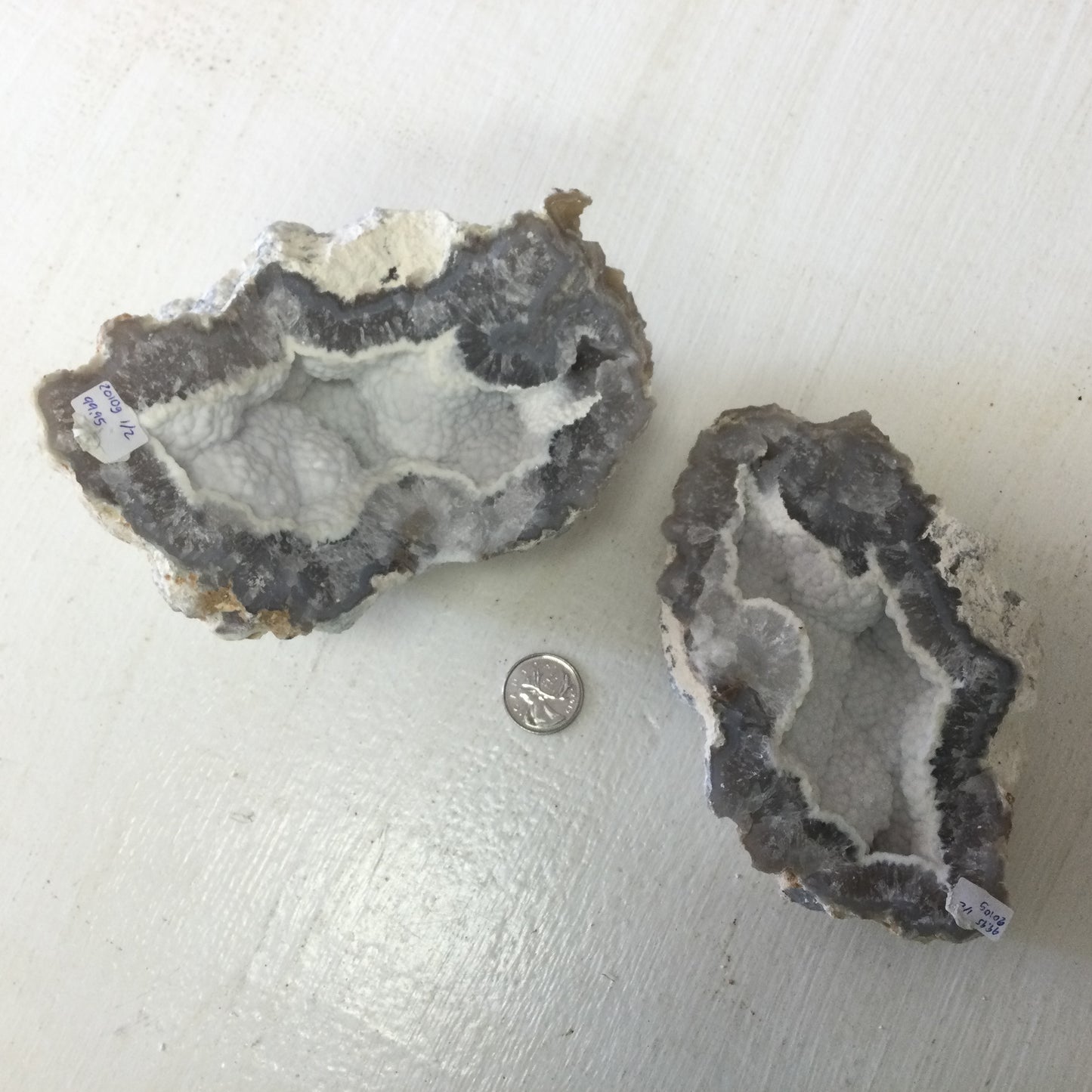 Bubble Chalcedony Geode Set