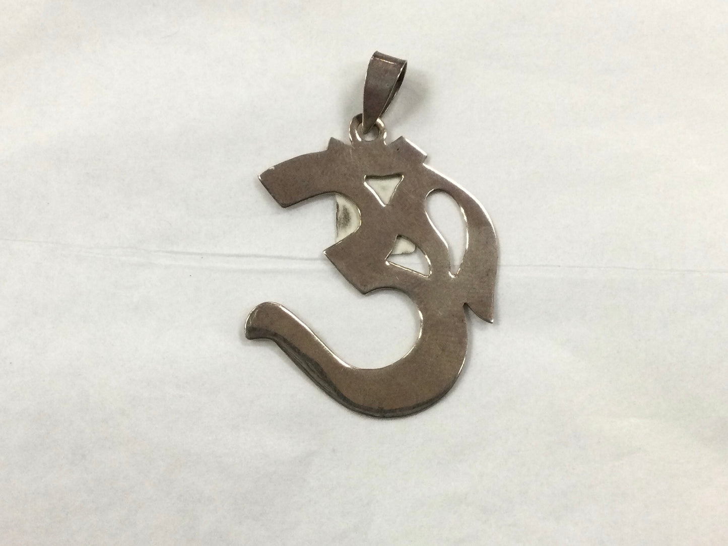 Large Om Silver Pendant