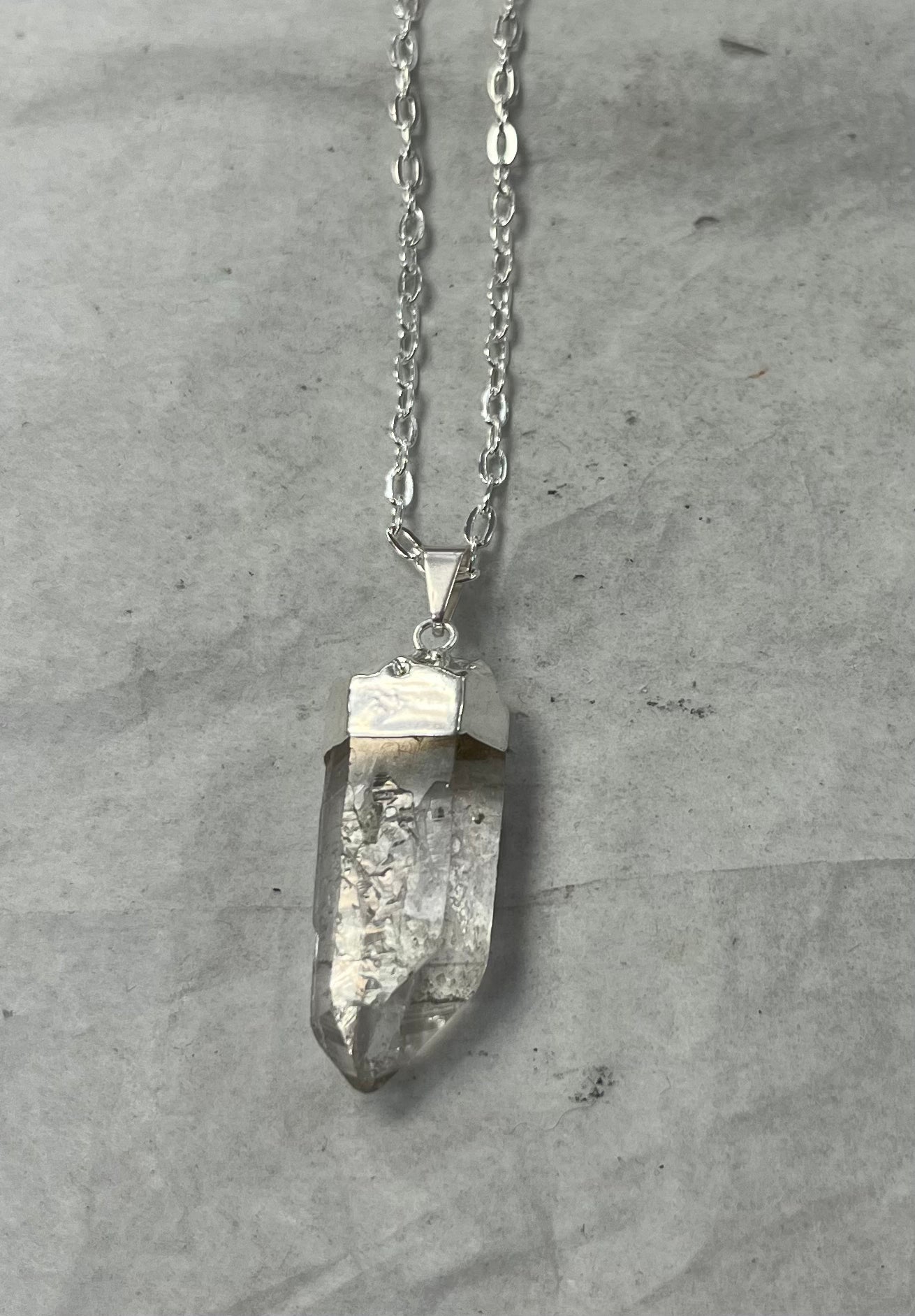 Clear Quartz Plated Necklace