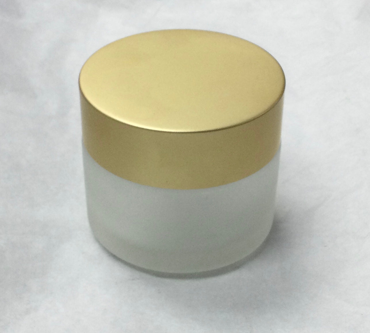 Classic Round Frosted (w Gold Matt Cap) Glass Jar, 100mL