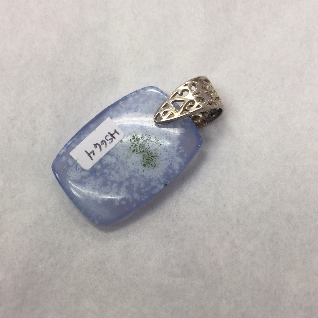 Blue Chalcedony Rectangular Pendant