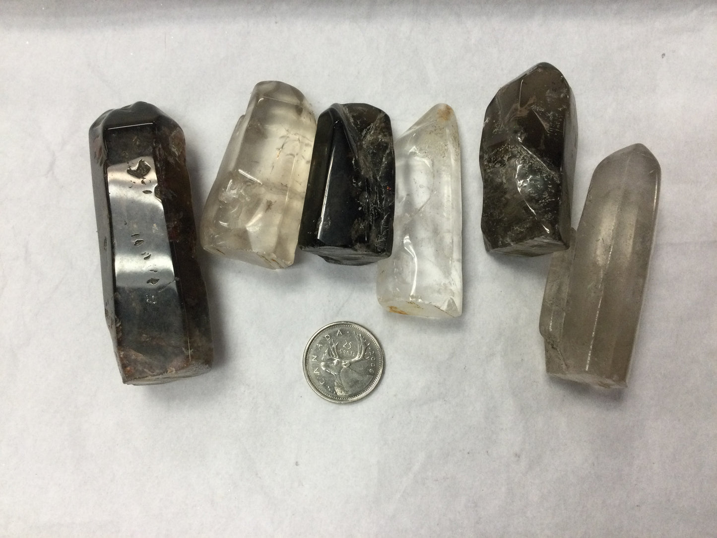 Amphibole in Smokey Quartz Point