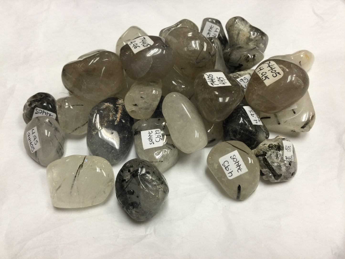 Tumbled Tourmalated Quartz