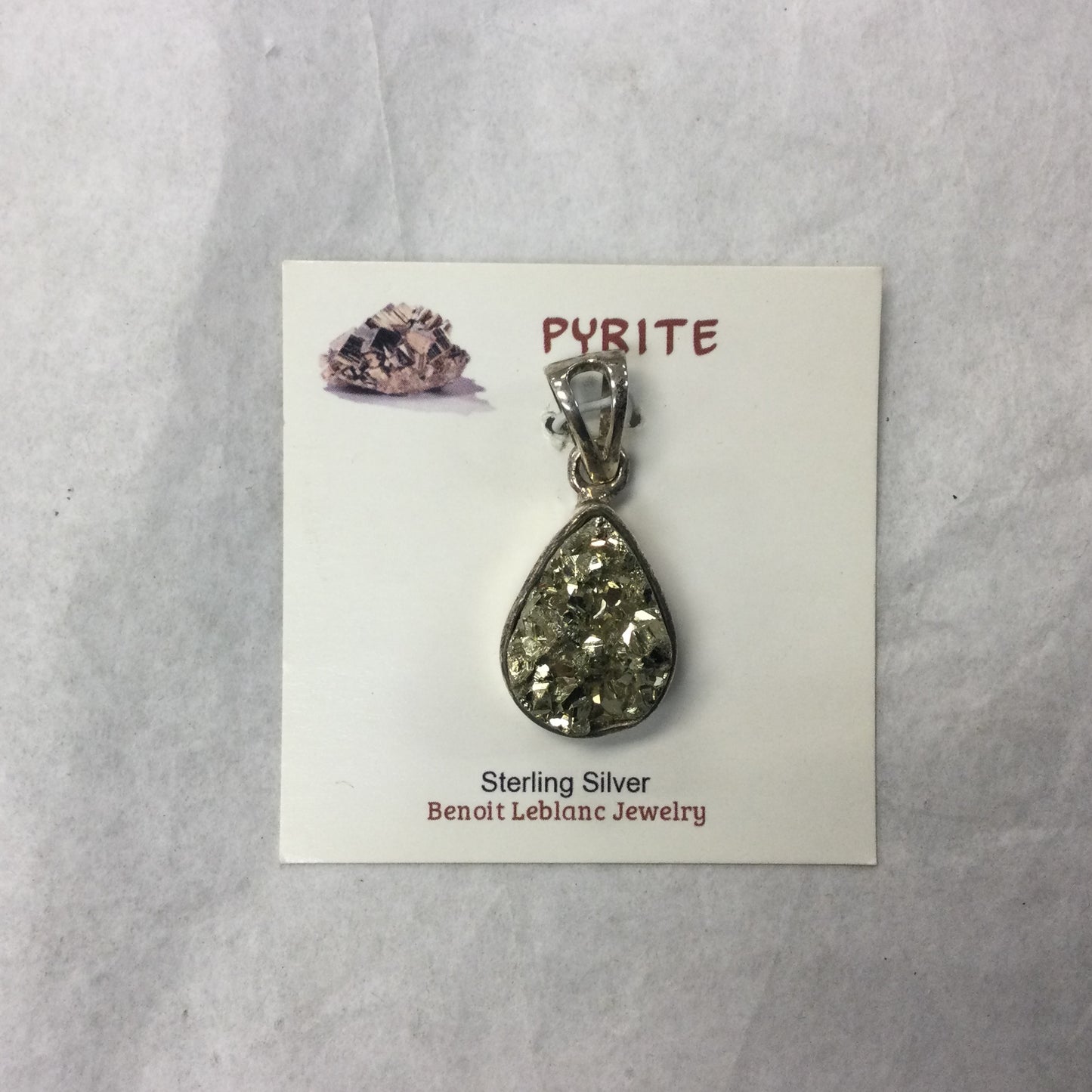 Rough Pyrite Teardrop Pendant