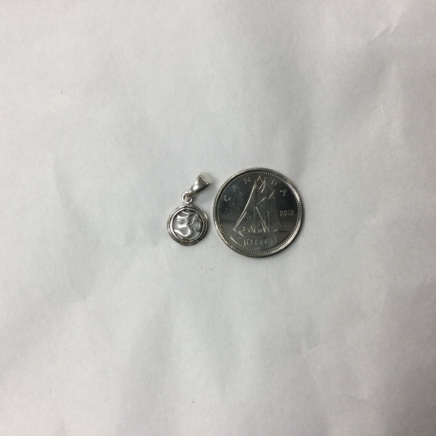 Tiny Silver Om Pendant