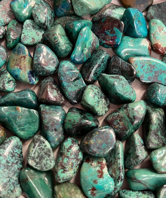 Spiderweb Chrysicolla, Tumbled