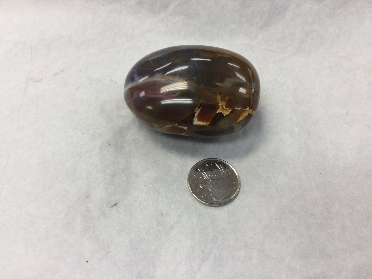 Large Violet Agate Palm Stone/Egg