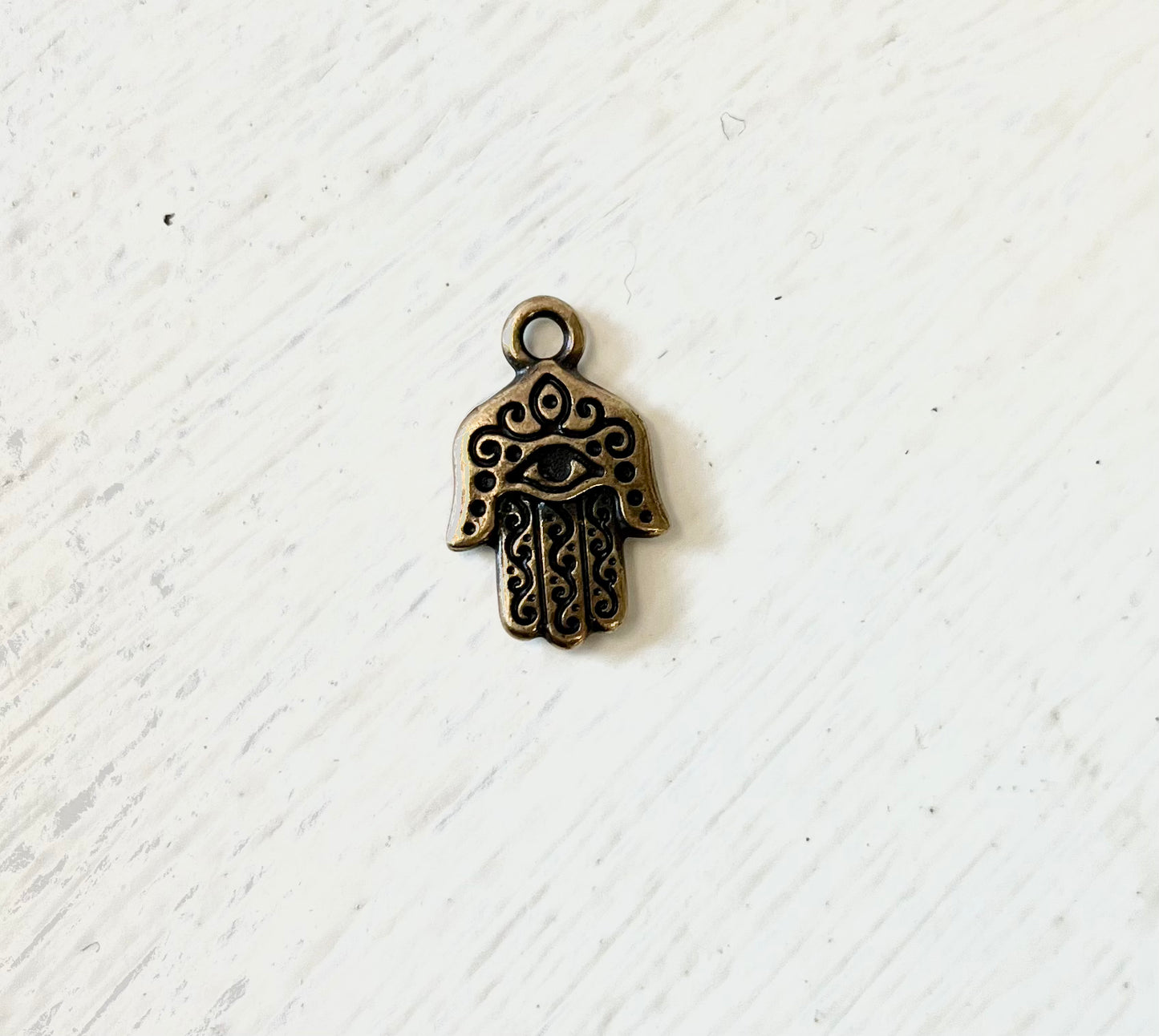 Antique Brass (plated) Hamsa Hand Charm