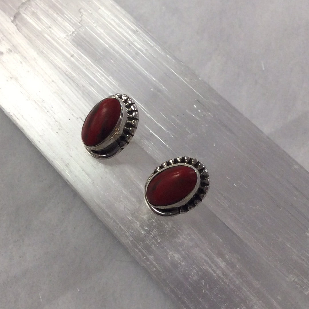 Oval Shaped Crystal Stud Earrings