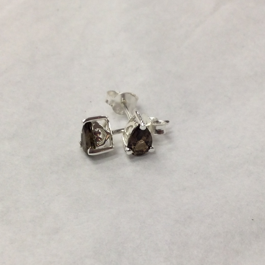 Smokey Quarts Drop shaped Earrings