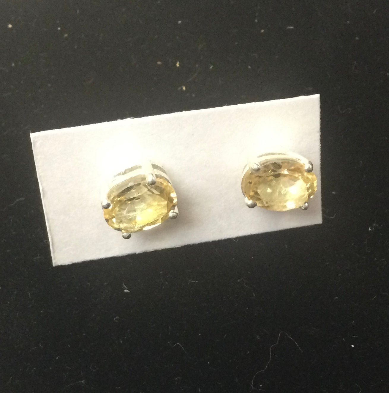 Oval Faceted Gemstone Studs