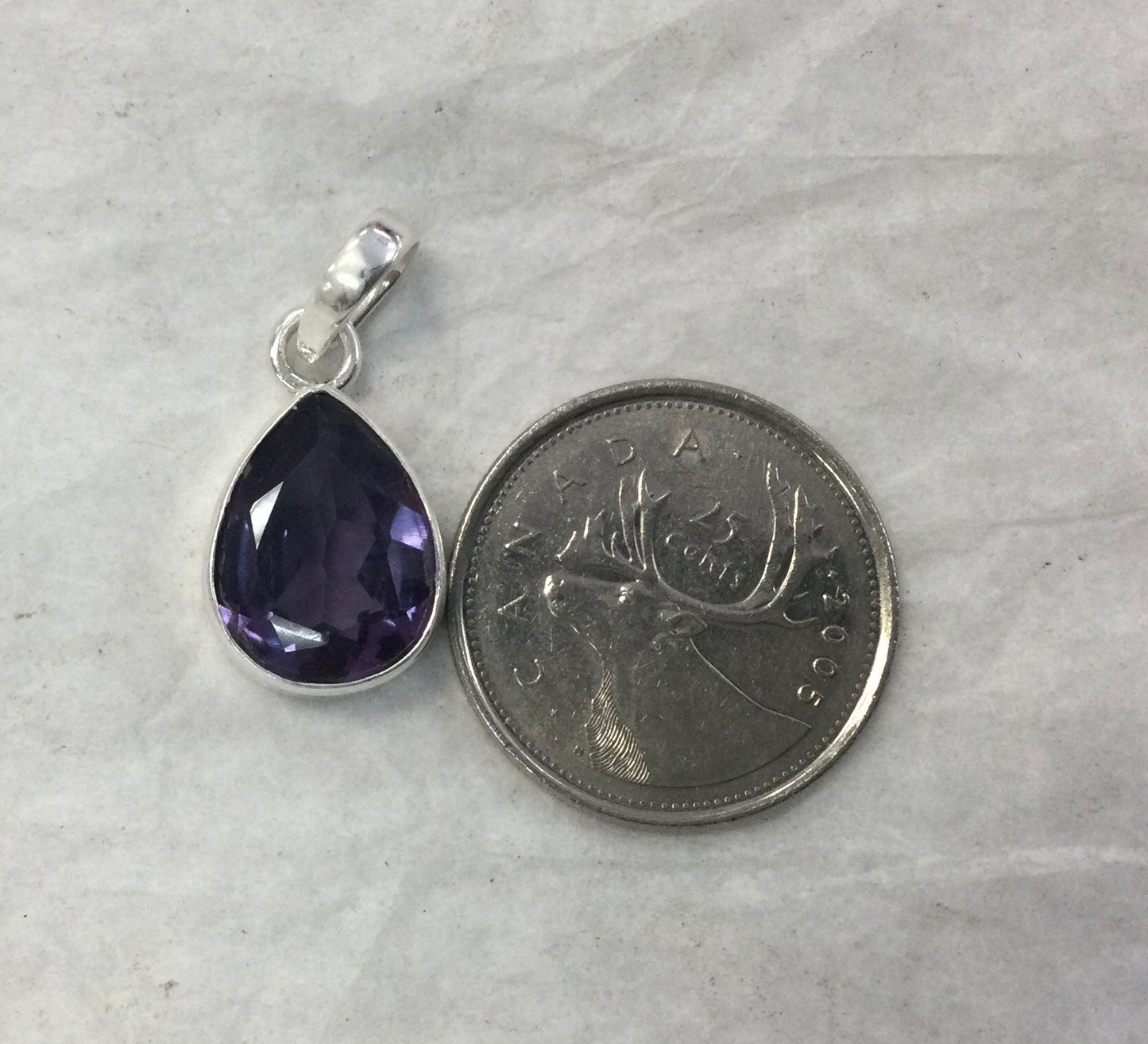 Alexanderite Teardrop Pendant in Silver