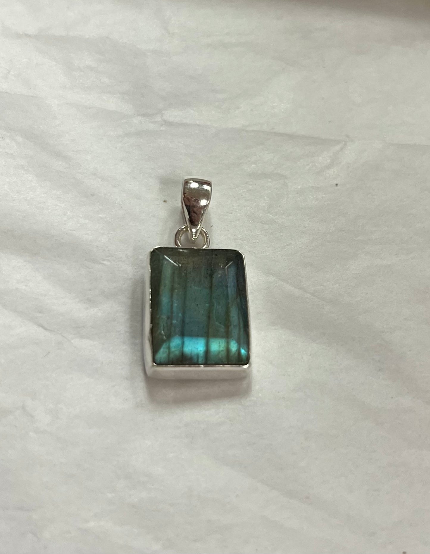 Small Rectangular Labradorite Pendant