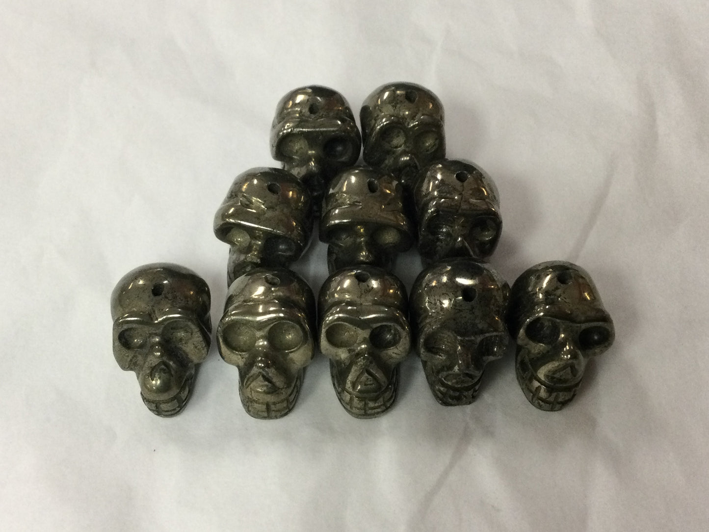 Drilled Pyrite Skulls