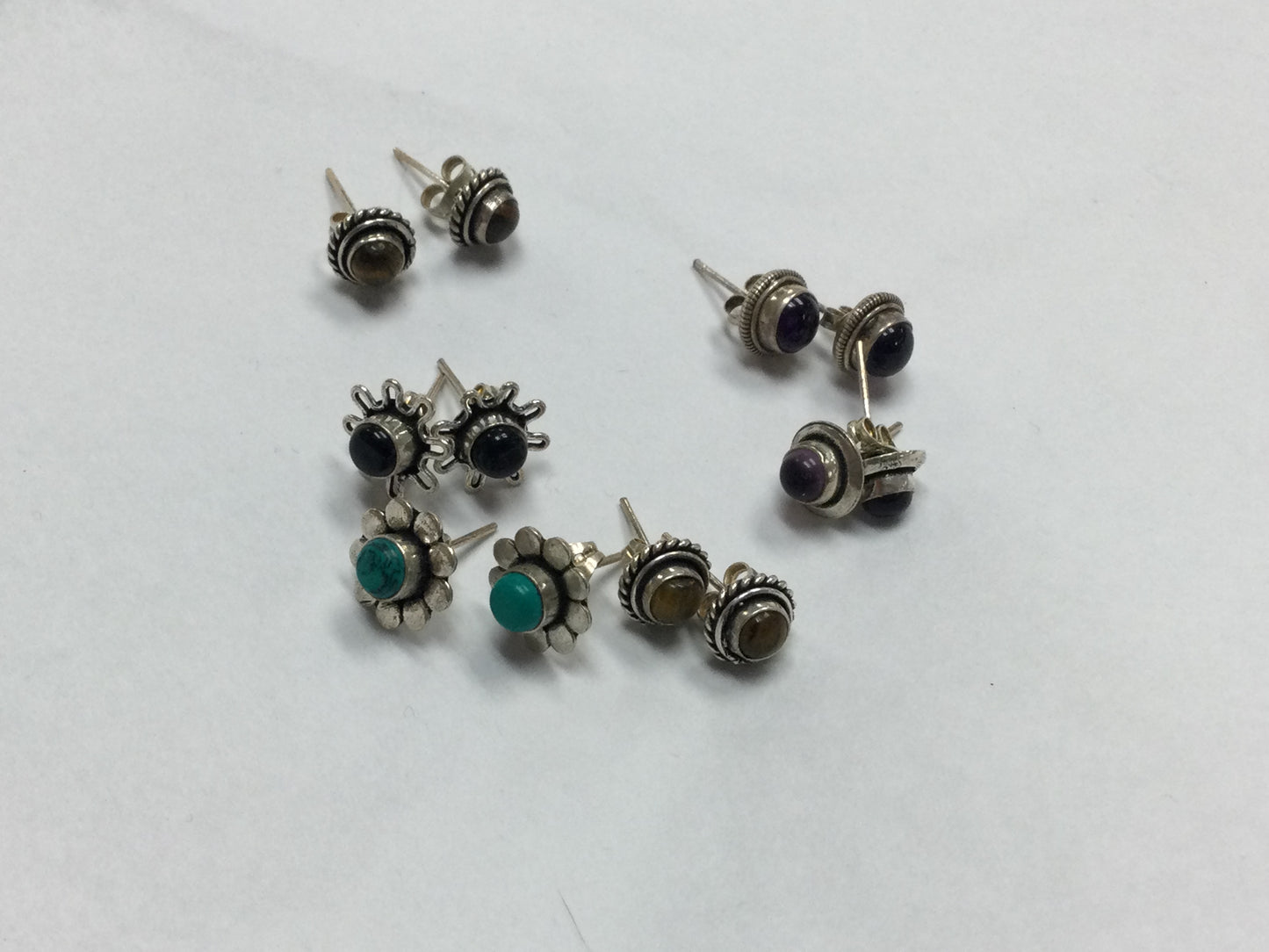 Silver/Gold Stud Earrings (Various Designs and Crystals)