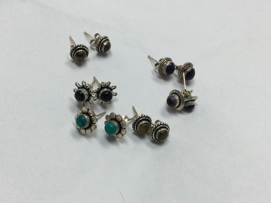 Silver/Gold Stud Earrings (Various Designs and Crystals)
