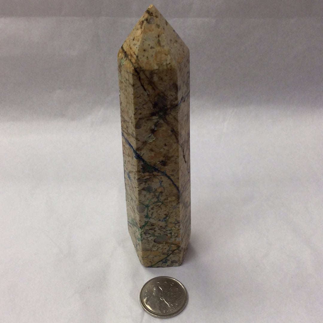 Azurite in Quartz Point