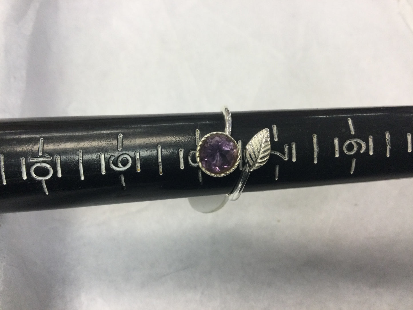 Amethyst Leaf Ring