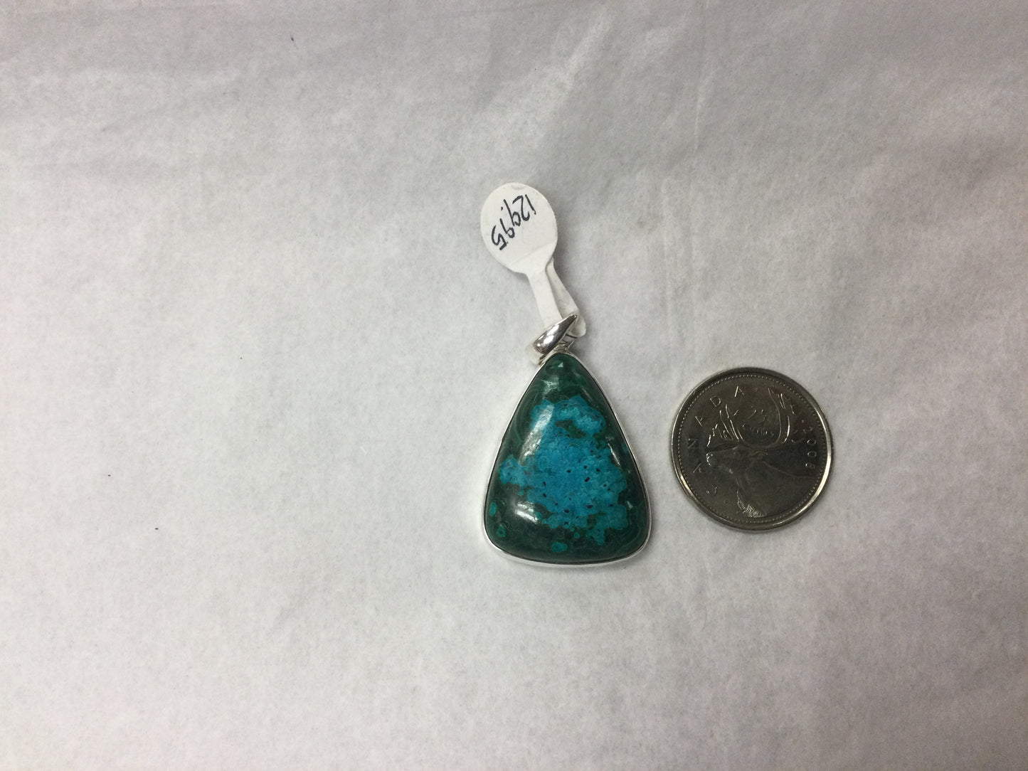 Malachite Pendant, Triangular