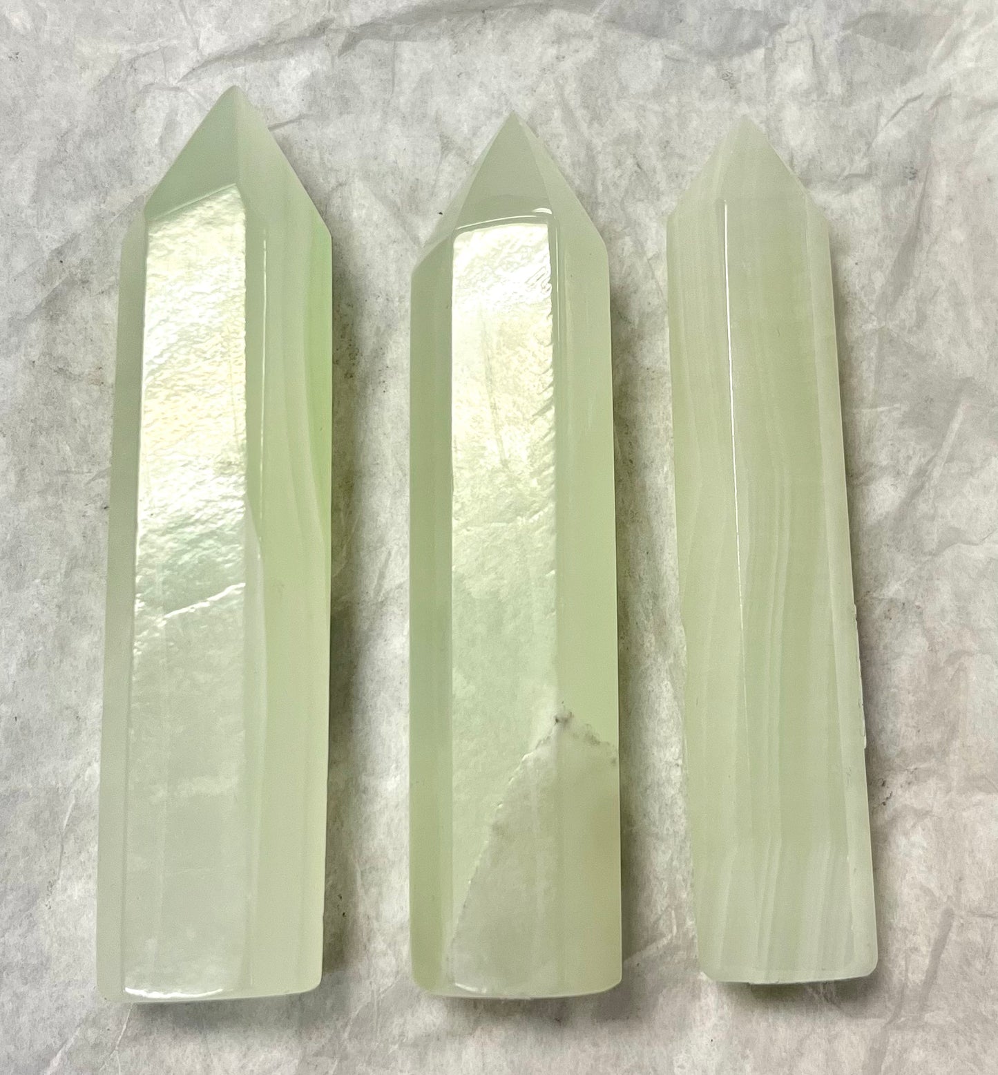 Light Sage Calcite Points 4"
