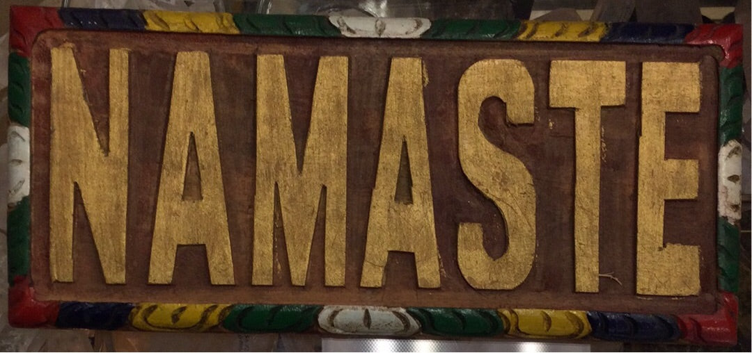 Wooden Namaste Sign