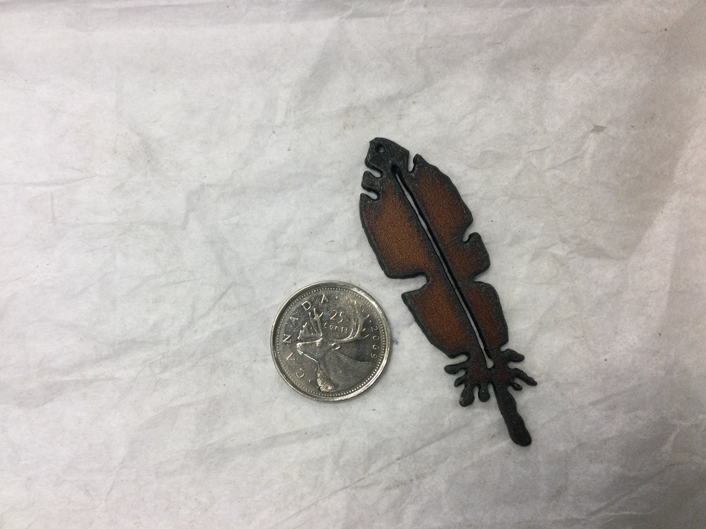 Antique Rustic Feather Charm