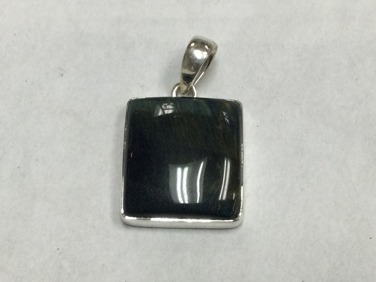 Square Cut Falcon Eye Pendant
