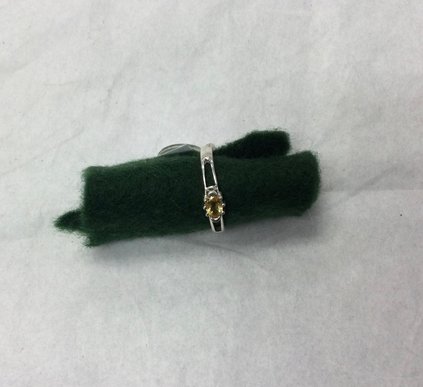 Citrine Ring with open cut design, size 9