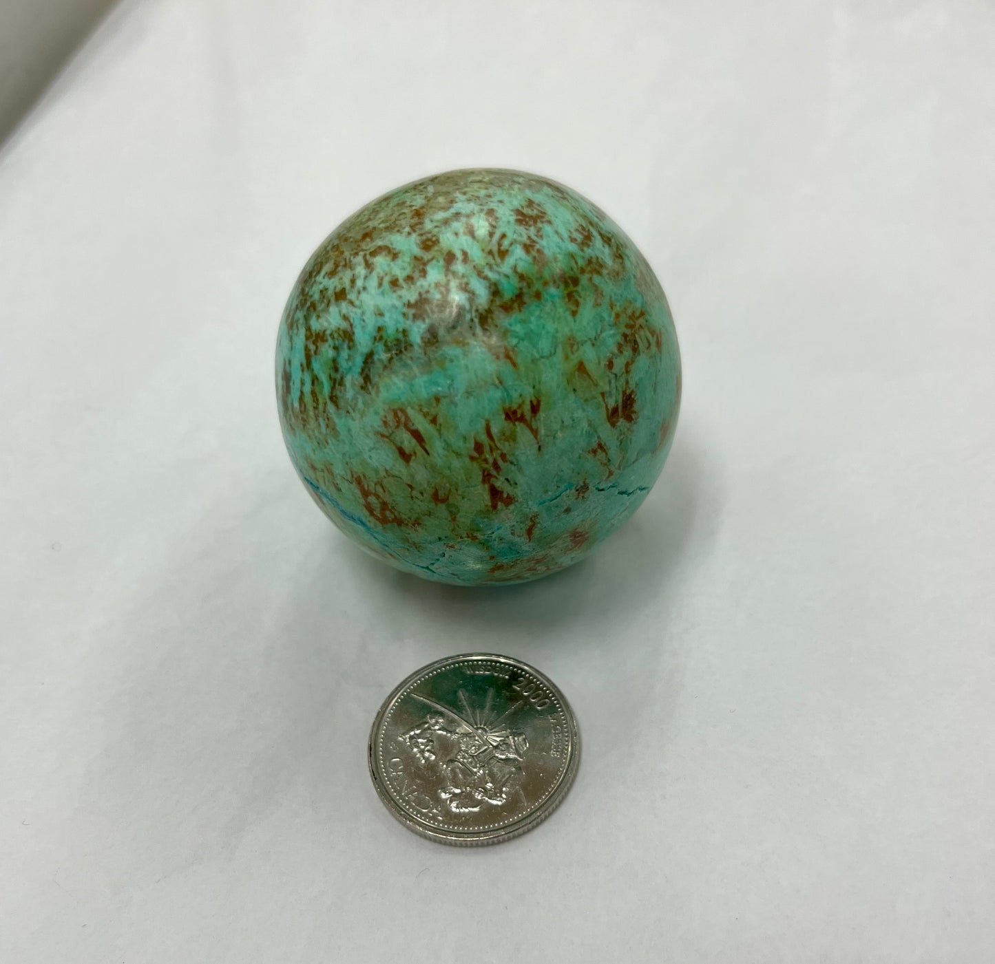 2” Chrysocolla sphere (self-standing)