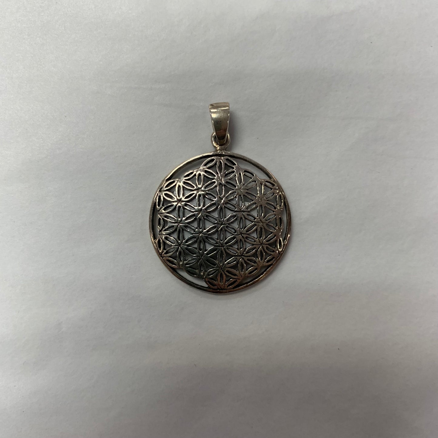 Silver Flower of Life Pendant  2.5cm