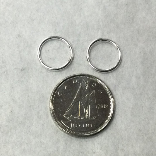 Plain Silver Hoop Earrings (9mm)