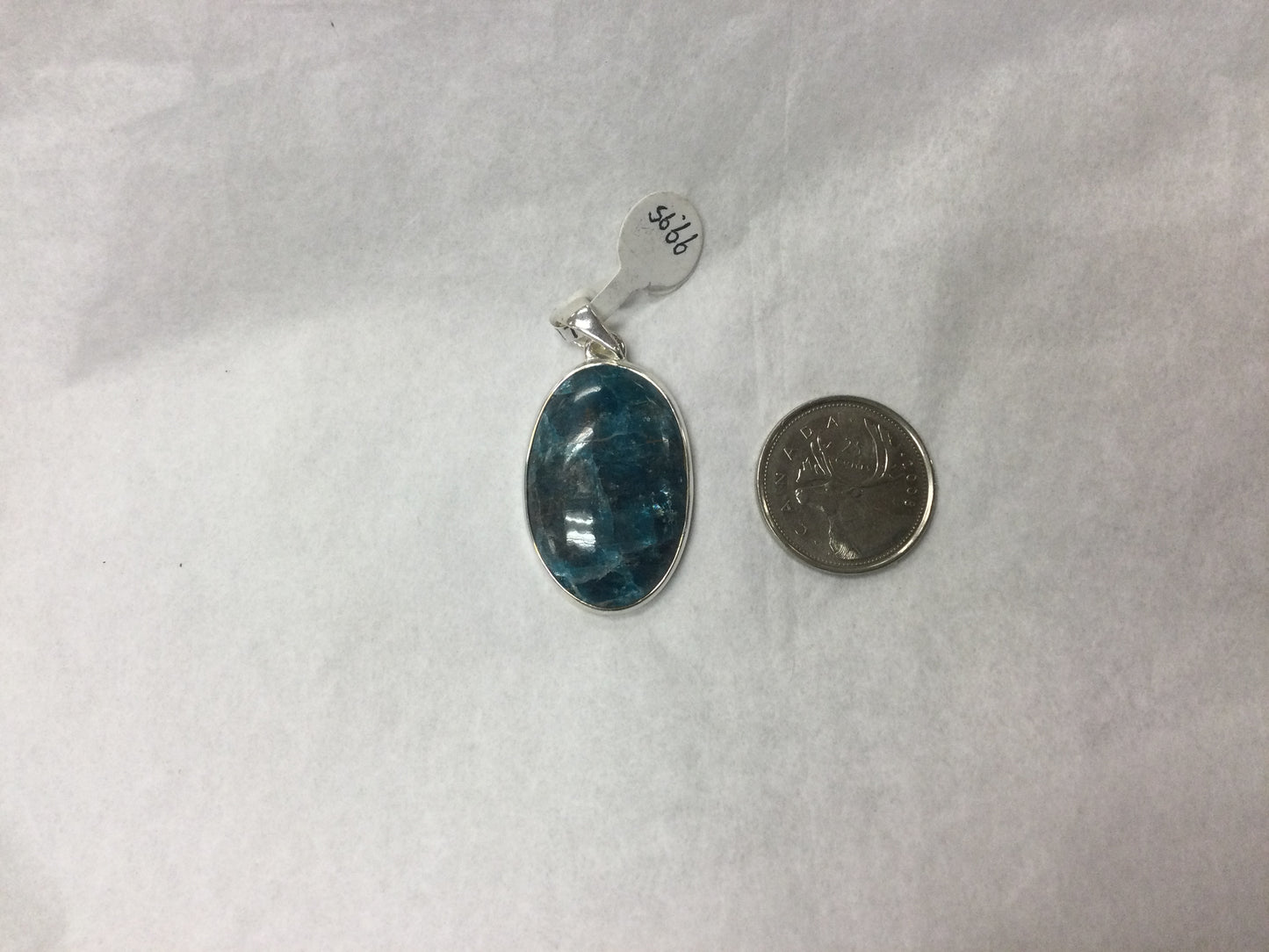 Blue apatite pendant