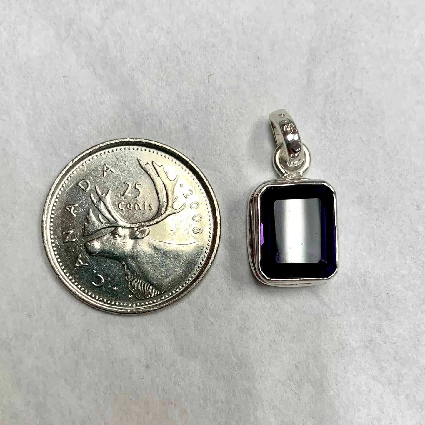 Alexanderite Pendant Rectangular in Silver