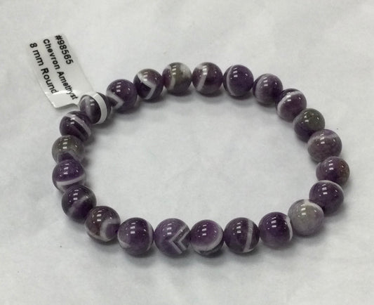 Chevron Amethyst Bracelet 8mm